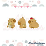 Matrizes de Bordado Capivaras Cute