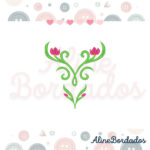 Matriz de Bordado Flores para Vestido de Princesa do Gelo Anna - 4 Tamanhos