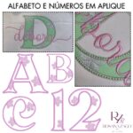 Alfabeto e Números em Aplique e florzinhas