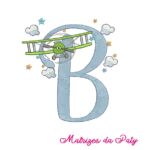 Matriz de Bordado - Alfabeto completo Avião Frente - Imagem 3