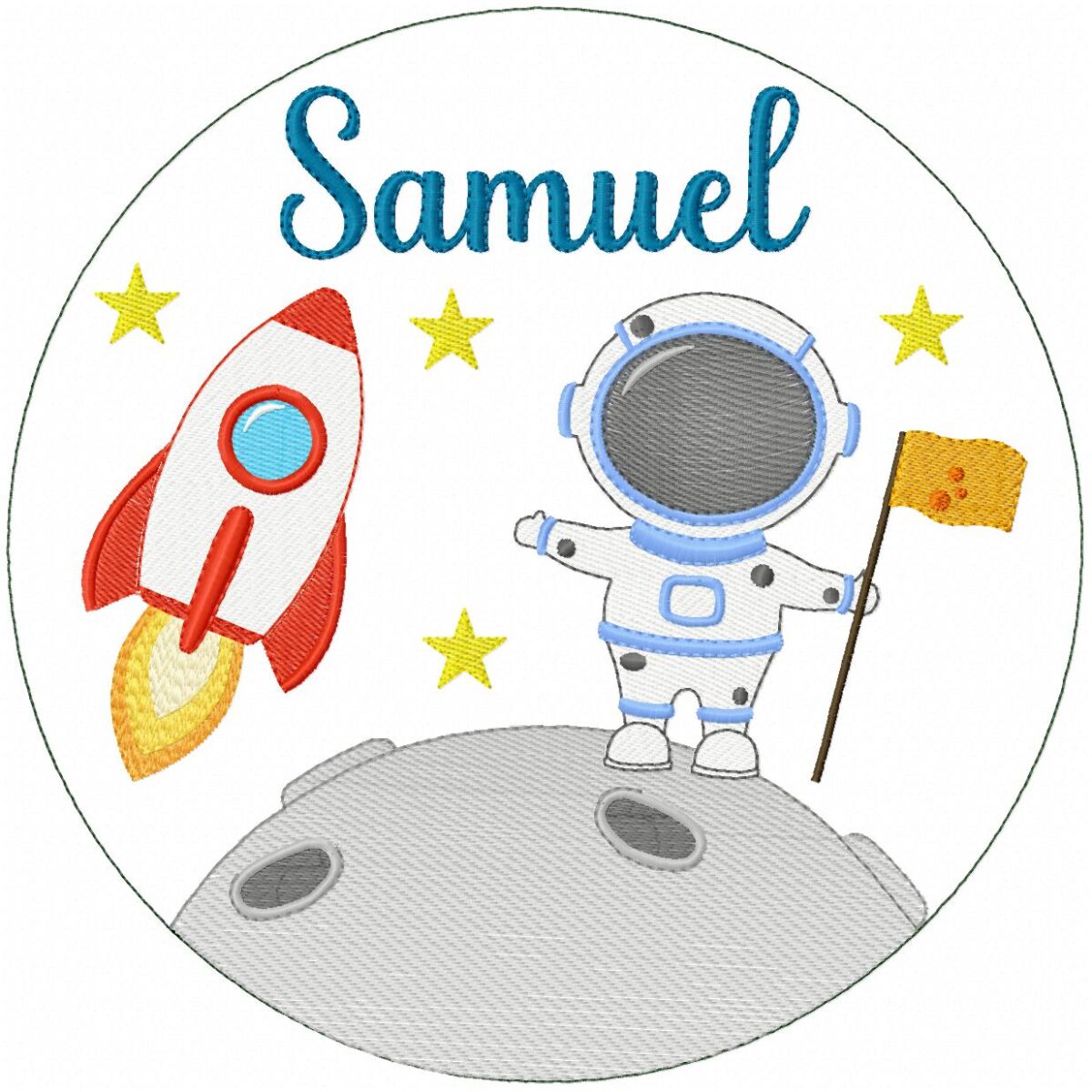 Matriz de Bordado - Astronauta - Bastidor 25 cm de diametro - Image 2