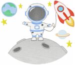 Matriz de Bordado - Astronauta - Bastidor 25 cm de diametro - Image 3