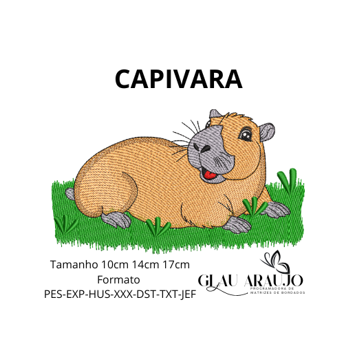 MATRIZ DE BORDADO CAPIVARA MATRIZ OTIMIZADA TAMANHOS 10CM–14CM-17CM Este é um produto digital que é disponibilizado para DOWNLOAD logo após a comprovação do pagamento. Os arquivos encontram-se em pasta compactada(ZIP), sendo necessário descompactar. Os mesmos são compatíveis com vários tipos e modelos de máquinas, com os seguintes formatos : FORMATOS PES-XXX-JEF-EXP-TXT-DST-HUS