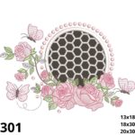 Matriz de bordado Camafeu Richelieu rosas