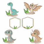 Coleção Matriz de Bordado Dinos Fofos.