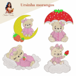Matriz de Bordado - Ursinha Morangos