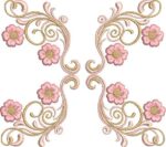 Matriz de bordado kit barrado floral com joaninha em aplique - Image 3