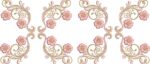 Matriz de bordado kit barrado floral com joaninha em aplique - Image 2