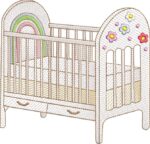 Matriz de bordado bebe ursinha e berço - Imagem 4