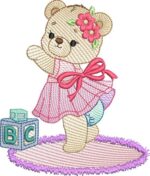 Matriz de bordado bebe ursinha e berço - Imagem 2