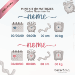 Mini Kit de Matrizes de Bordado – Dados de Nascimento