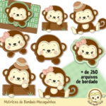 Kit Macaquinhos Matrizes de Bordado