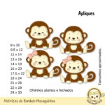 Kit Macaquinhos Matrizes de Bordado - Imagem 2