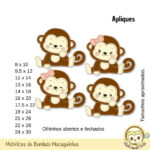 Kit Macaquinhos Matrizes de Bordado - Imagem 3