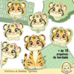 Kit Tigrinhos Matrizes de Bordado
