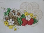 Matriz de bordado Renda crochet com cesta de maçãs - Imagem 2