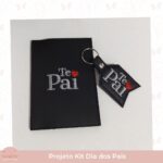 Projeto na bordadeira - Kit Dia dos Pais (Porta Documentos + Chaveiro) em sintético - Image 2