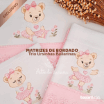 Matrizes de Bordado - Trio Ursinhas Bailarinas de Tênis