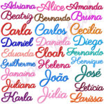 Nomes Prontos para Bordar 10x10 Cm.. 100 Matrizes de Bordado Cod02 - Imagem 2