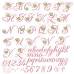 Lindo Alfabeto Rosa Completo.. Matrizes de Bordado Cod25