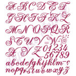 Alfabeto Letras Cursiva Completo Matrizes para Bordado Cod06