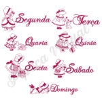 Semaninha Menina com Chapéu.. 7 Matrizes de Bordados Cod04