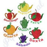 Matriz Semaninha Jarros de Frutas.. Matrizes de Bordado Cod10