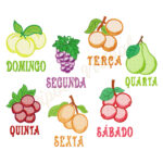Matriz Semaninha Frutas.. 7 Matrizes de Bordados Cod11