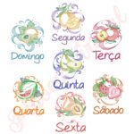Matriz Semaninha Frutas Rippled.. 7 Matrizes de Bordado Cod15