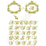 Monograma com lindo Alfabeto dentro.. Matrizes de Bordado Cod03 - Imagem 5