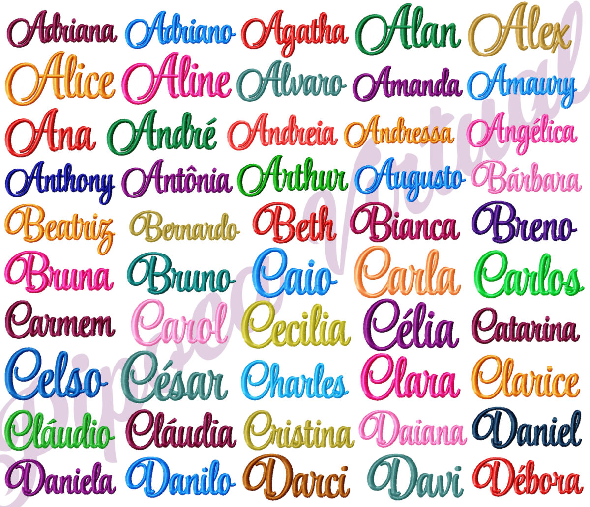 185 Nomes para Bordar, Matrizes de Bordado 10x10 cm - Image 1