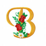 Belíssimo Alfabeto com Flor.. Matrizes para Bordado Cod26 - Image 3