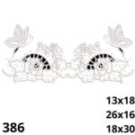 Matriz de bordado kit barrado floral em Richelieu