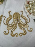Matriz de bordado fundo do mar estilizado polvo - Imagem 3