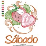 Matriz Semaninha Frutas Rippled.. 7 Matrizes de Bordado Cod15 - Imagem 2