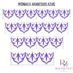 PEÔNIAS E ARABESCOS AZUIS - Imagem 3