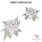 PEÔNIAS E ARABESCOS AZUIS - Imagem 5