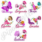 Semaninha Borboletas.. 7 Lindas Matrizes de Bordado Cod02