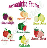 Matriz Semaninha Frutas.. 7 Matrizes de Bordados Cod08