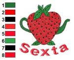 Matriz Semaninha Jarros de Frutas.. Matrizes de Bordado Cod10 - Imagem 2