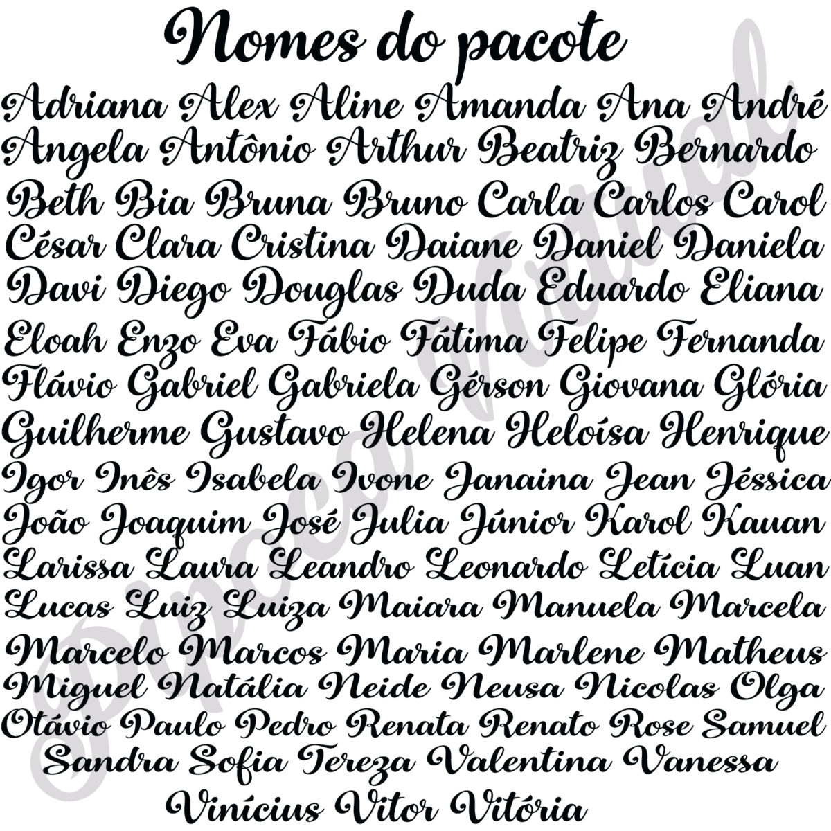 100 Matrizes de Bordado 14x10 Cm.. Nomes Prontos para Bordar - Image 3