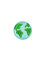 Matriz de bordado infantil planeta Terra em pontos leves