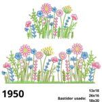 Matriz de bordado prado silvestre rosa