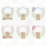 Matrizes de Bordado Coleção Urso e Ursa Brasão - Imagem 2