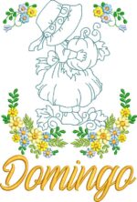 Matriz de bordado Semaninha Sunbonett floral - Image 7
