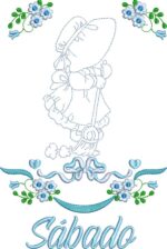 Matriz de bordado Semaninha Sunbonett floral - Image 8