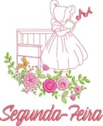 Matriz de bordado Semaninha Sunbonett floral - Image 2