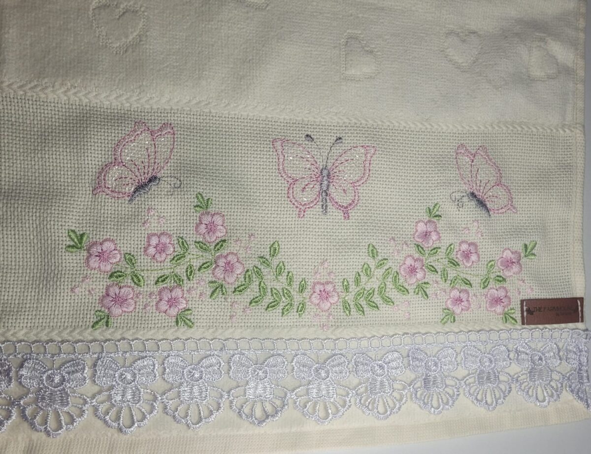 Matriz de bordado barrado floral e borboletinhas - Imagem 3