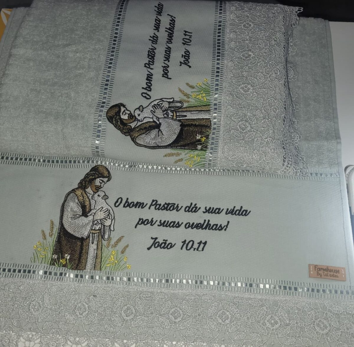 Matriz de bordado ovelhas e o bom pastor - Imagem 7
