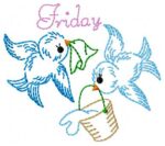 Matriz de bordado Semana doodles birds - Imagem 2